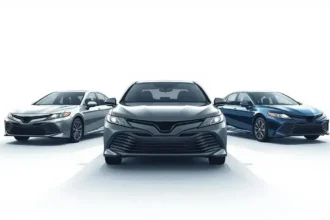 Three Toyota Camry generations shown side by side to illustrate the best used Camry years