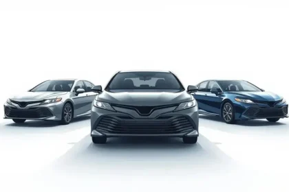 Three Toyota Camry generations shown side by side to illustrate the best used Camry years