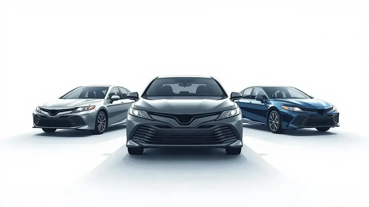 Three Toyota Camry generations shown side by side to illustrate the best used Camry years