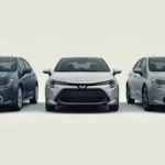 Three used Toyota Corolla model-year groups shown side by side for a buyer guide about the best years to buy