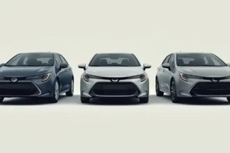 Three used Toyota Corolla model-year groups shown side by side for a buyer guide about the best years to buy