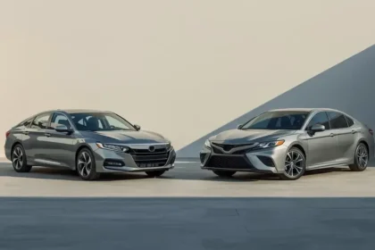 Honda Accord and Toyota Camry side-by-side used car comparison