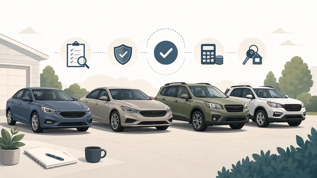 Best used cars under $20,000 with compact cars, sedans, and SUVs shown as practical buyer options