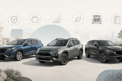 Three used compact SUVs compared for buyers choosing between Honda CR-V, Toyota RAV4, and Mazda CX-5