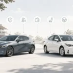 Mazda 3 and Toyota Corolla style compact cars compared for used-car buyers