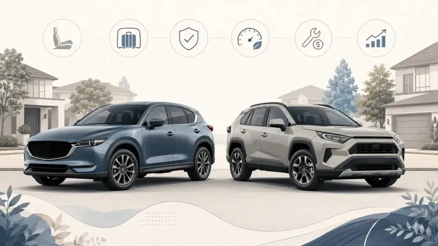 Mazda CX-5-style SUV and Toyota RAV4-style SUV compared for used compact SUV buyers