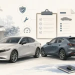 Mazda3-style sedan and hatchback with subtle reliability and ownership cost cues