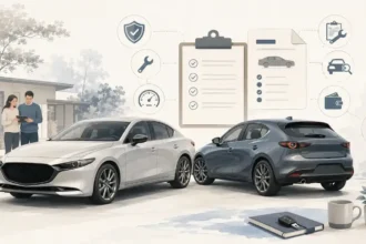 Mazda3-style sedan and hatchback with subtle reliability and ownership cost cues