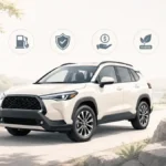 Toyota Corolla Cross-style compact SUV with ownership cost and reliability checklist cues