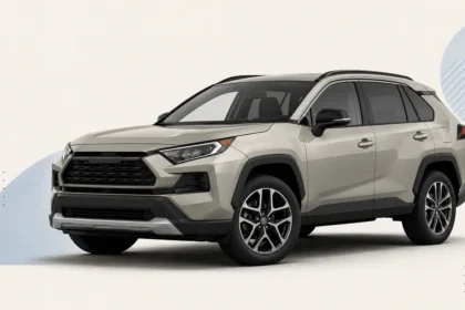 Generic compact SUV with best, inspect carefully, and higher caution model-year labels for a used Toyota RAV4 buying guide