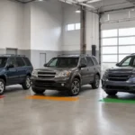 Used Honda Pilot SUVs from different generations lined up for a model-year risk comparison