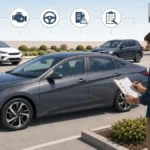 Used Hyundai Elantra sedan with buyer inspection checklist