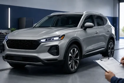 Generic compact SUV being inspected for Hyundai Tucson reliability and cost-to-own guidance