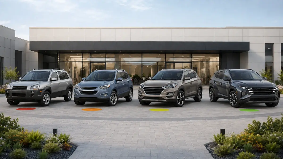 Used Hyundai Tucson model years lined up for a buyer-focused reliability comparison