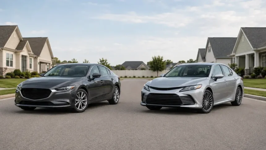 Used Mazda6 and Toyota Camry side by side for a used sedan comparison