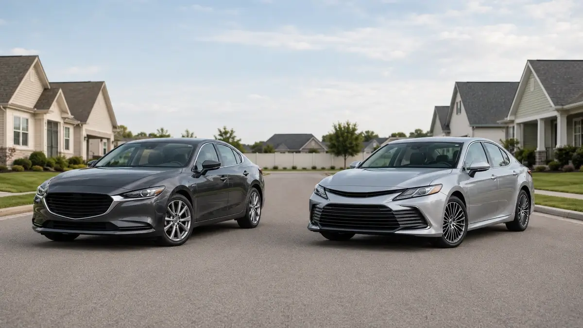 Used Mazda6 and Toyota Camry side by side for a used sedan comparison