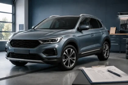 Generic compact SUV being inspected for a Subaru Crosstrek reliability and ownership cost guide