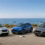 Three Subaru Crosstrek generations shown for a used-car model-year guide