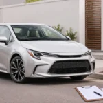 Toyota Corolla Hybrid parked for a used-car inspection