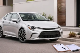 Toyota Corolla Hybrid parked for a used-car inspection