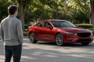 Used Mazda6 undergoing a pre-purchase inspection for reliability and maintenance risks