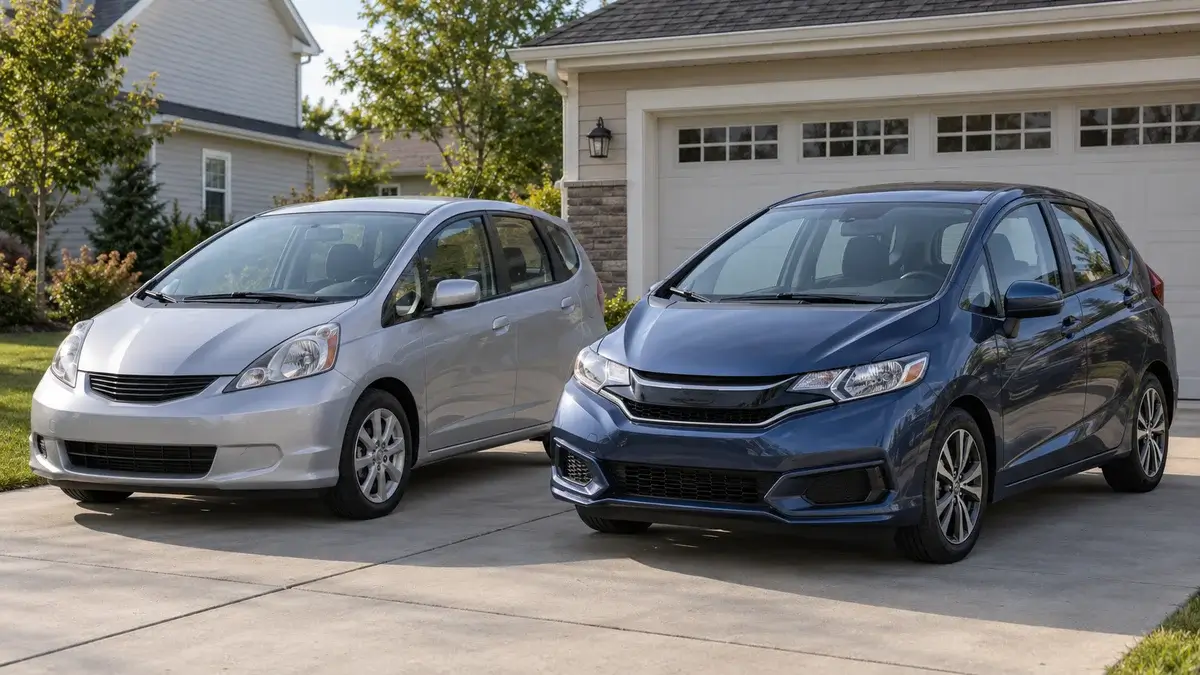 Used Honda Fit hatchbacks from two U.S. generations compared for a model-year buying decision